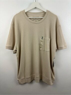 Mutual Weave Sandatone Waffle Knit Short Sleeve Pocket Shirt Size XL Men’s